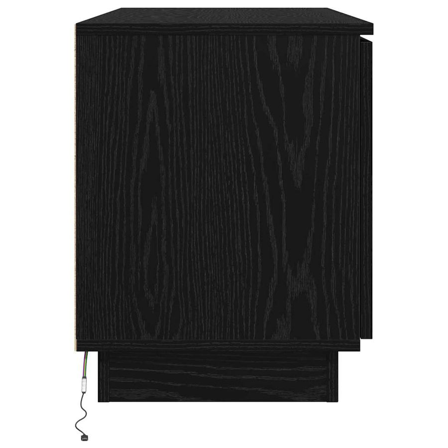 TV-kast Zwart Eiken 100 x 38 x 49 cm Bewerkt hout