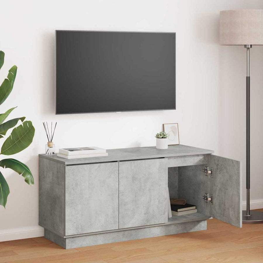 TV-kast 100 x 38 x 49 cm Beton Grijs Bewerkt hout
