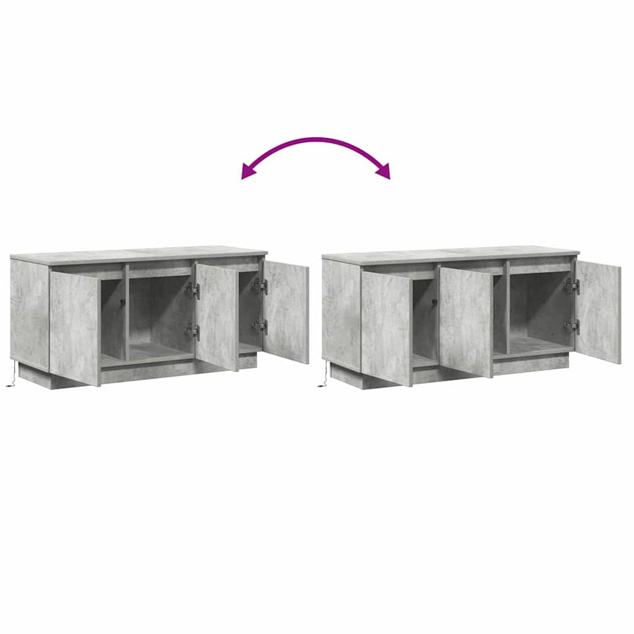 TV-kast 100 x 38 x 49 cm Beton Grijs Bewerkt hout