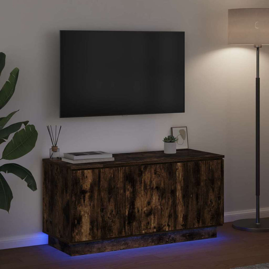 TV-kast Gerookt eiken 100 x 38 x 49 cm Bewerkt hout