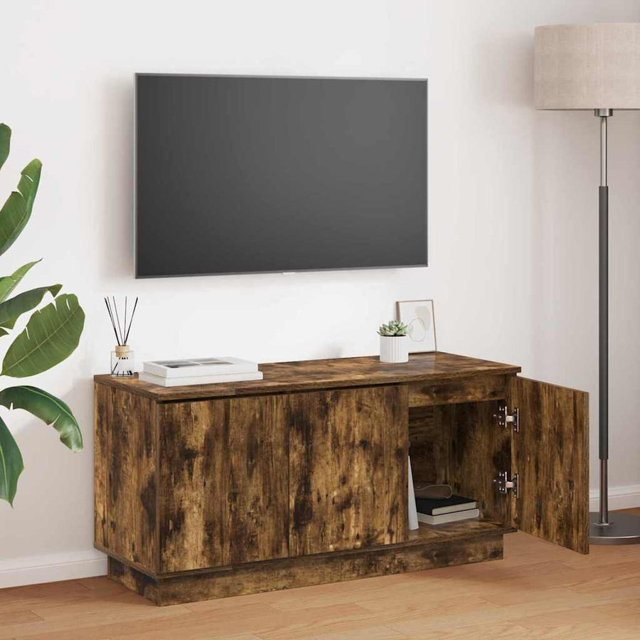 TV-kast Gerookt eiken 100 x 38 x 49 cm Bewerkt hout