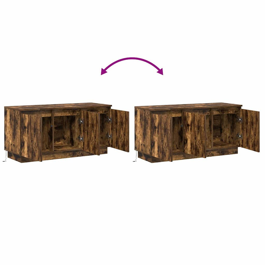 TV-kast Gerookt eiken 100 x 38 x 49 cm Bewerkt hout