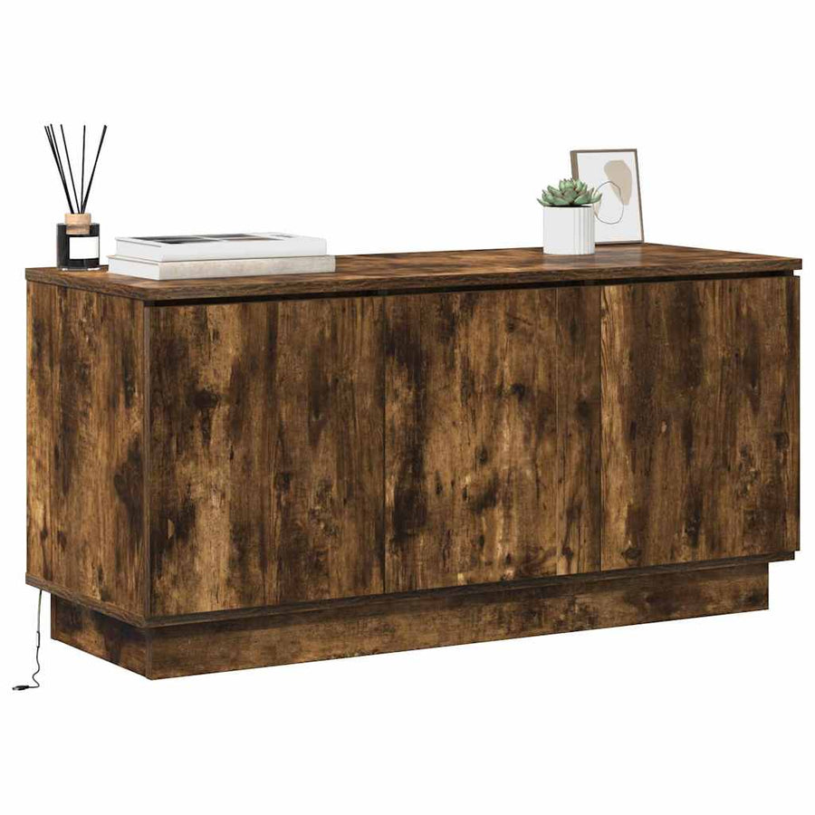 TV-kast Gerookt eiken 100 x 38 x 49 cm Bewerkt hout