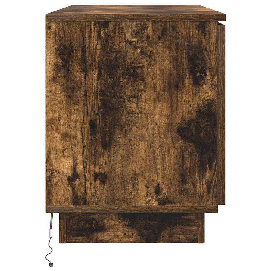 TV-kast Gerookt eiken 100 x 38 x 49 cm Bewerkt hout