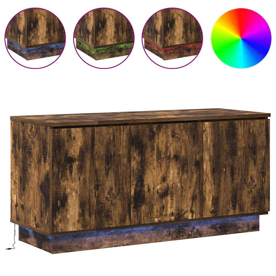 TV-kast Gerookt eiken 100 x 38 x 49 cm Bewerkt hout