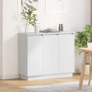 Dressoir LED 90x32x75 cm wit bewerkt hout
