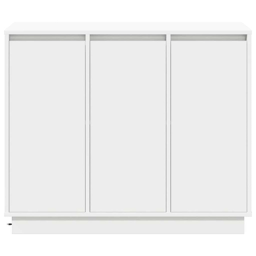LED Sideboard Wit 90 x 32 x 75 cm Bewerkt hout