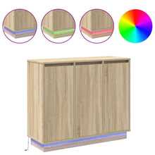 LED Sideboard Sonoma Eiken 90 x 32 x 75 cm Bewerkt hout