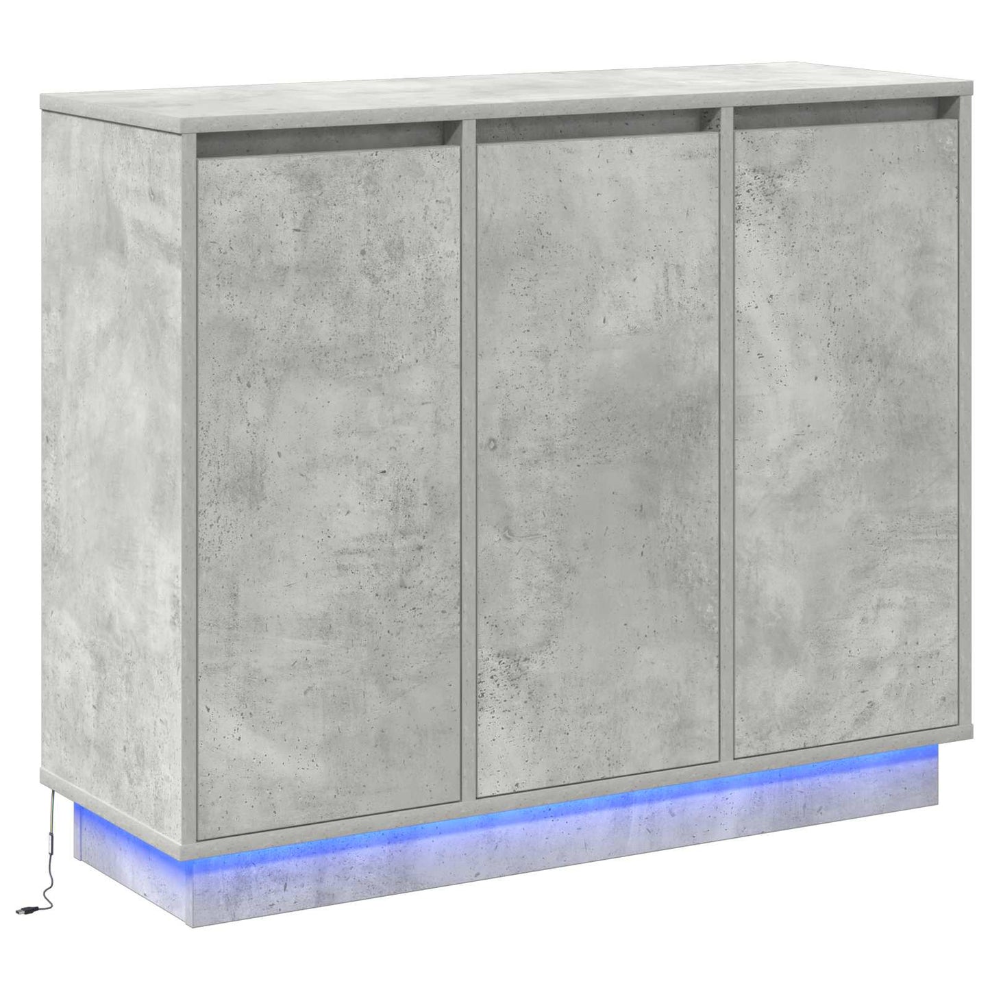 Led Sideboard Beton Grijs 90 X 32 X 75 Cm Bewerkt Hout Betongrijs