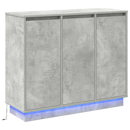 Led Sideboard Beton Grijs 90 X 32 X 75 Cm Bewerkt Hout Betongrijs