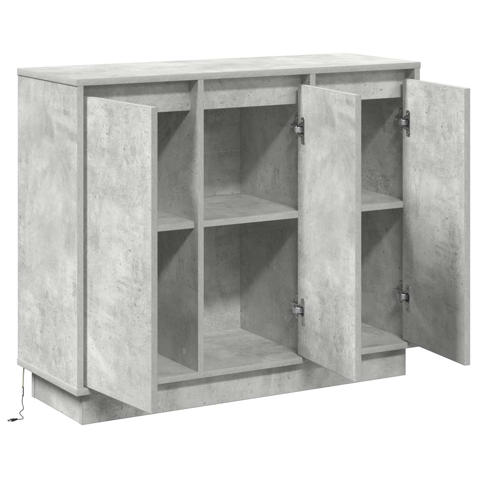 Led Sideboard Beton Grijs 90 X 32 X 75 Cm Bewerkt Hout Betongrijs