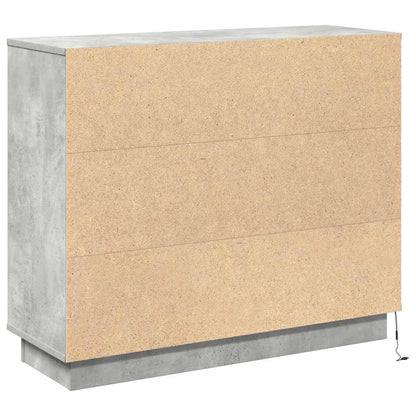 Led Sideboard Beton Grijs 90 X 32 X 75 Cm Bewerkt Hout Betongrijs