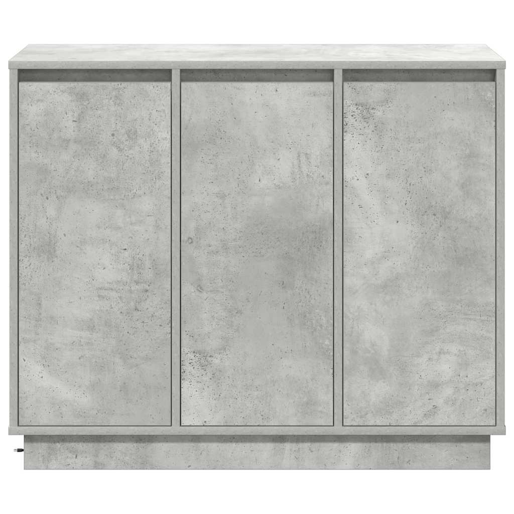 Led Sideboard Beton Grijs 90 X 32 X 75 Cm Bewerkt Hout Betongrijs