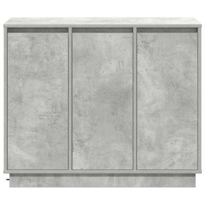 Led Sideboard Beton Grijs 90 X 32 X 75 Cm Bewerkt Hout Betongrijs