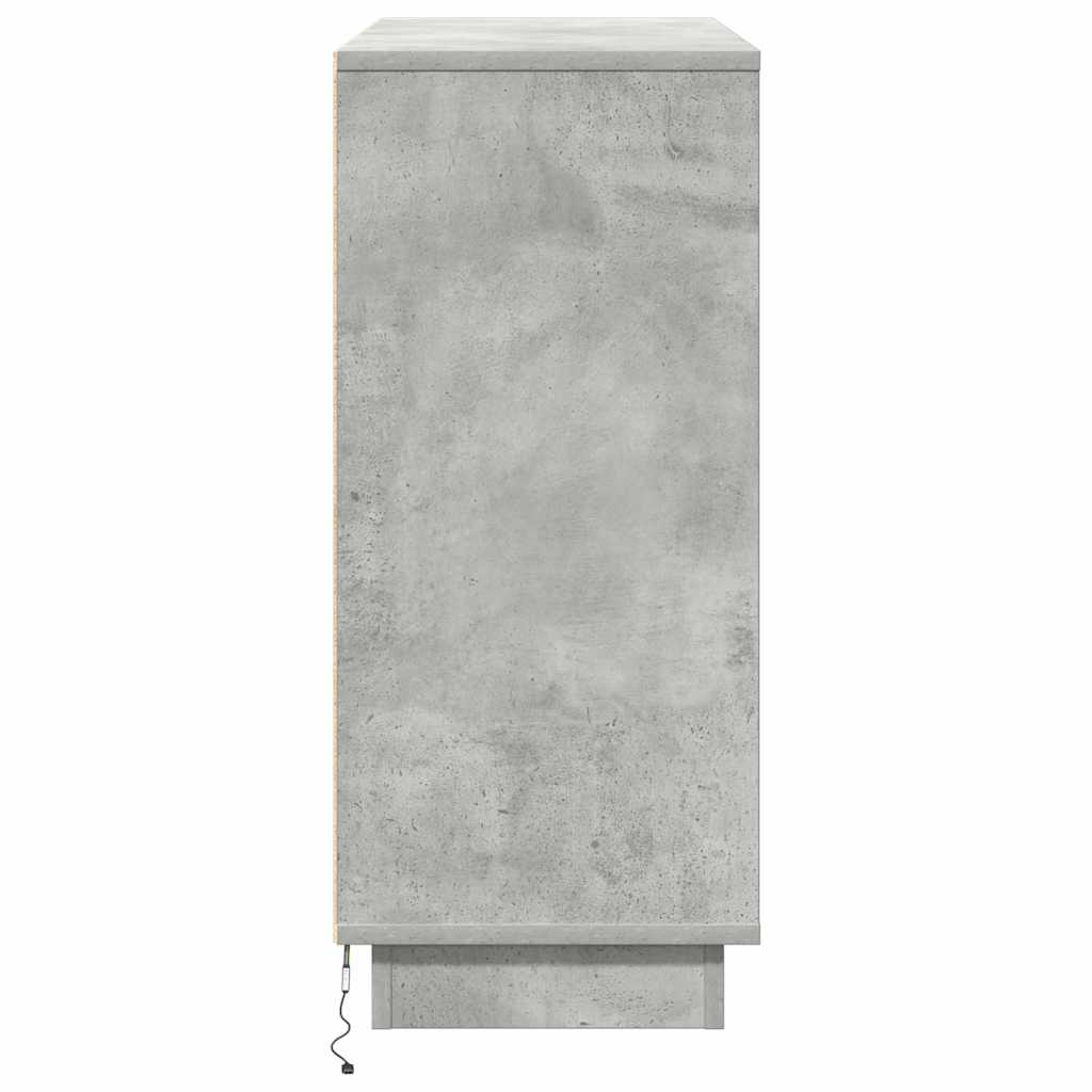 Led Sideboard Beton Grijs 90 X 32 X 75 Cm Bewerkt Hout Betongrijs