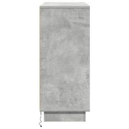 Led Sideboard Beton Grijs 90 X 32 X 75 Cm Bewerkt Hout Betongrijs