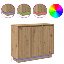 LED Sideboard Artisan Eiken 90 x 32 x 75 cm Bewerkt hout