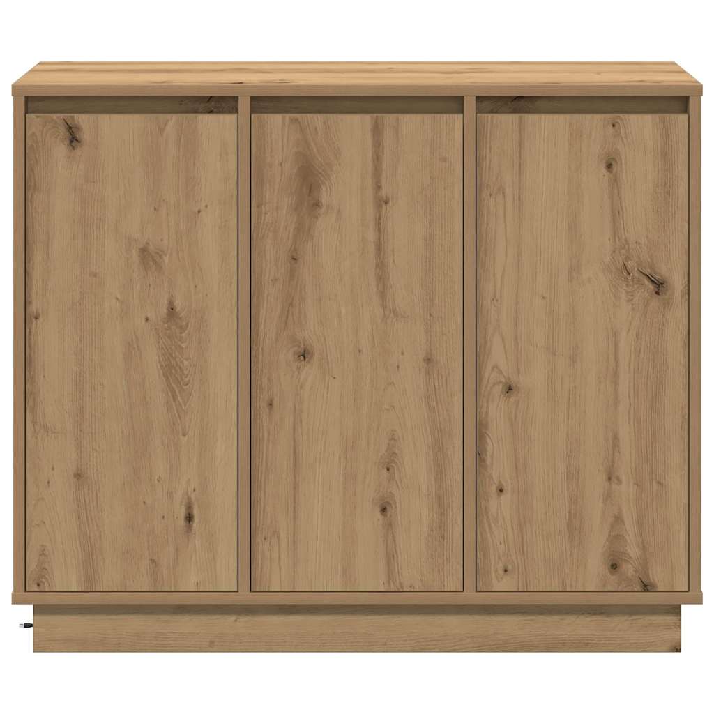 LED Sideboard Artisan Eiken 90 x 32 x 75 cm Bewerkt hout