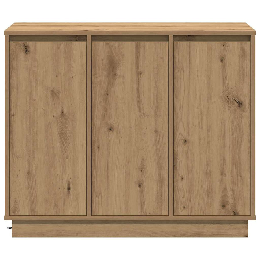 LED Sideboard Artisan Eiken 90 x 32 x 75 cm Bewerkt hout