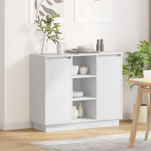 LED Sideboard Wit 90 x 32 x 75 cm Bewerkt hout