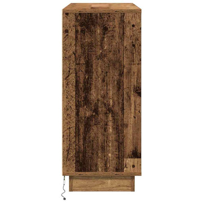 LED Sideboard Oudhout 90 x 32 x 75 cm Bewerkt hout