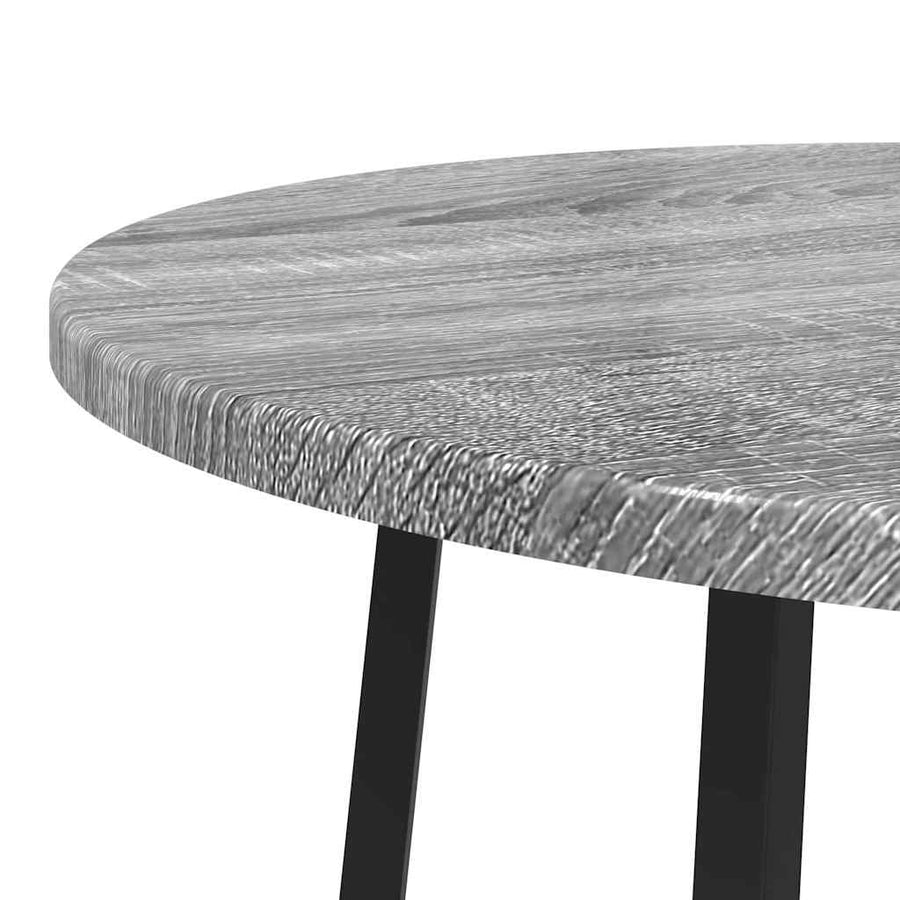 Bijzettafelset met plank 2 pcs Grijs Sonoma en Zwart