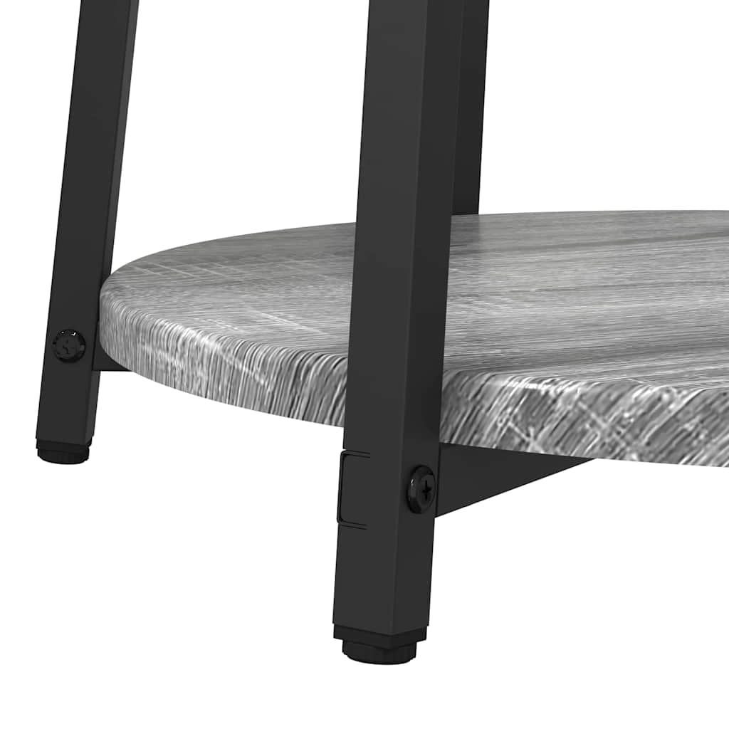 Bijzettafelset met plank 2 pcs Grijs Sonoma en Zwart