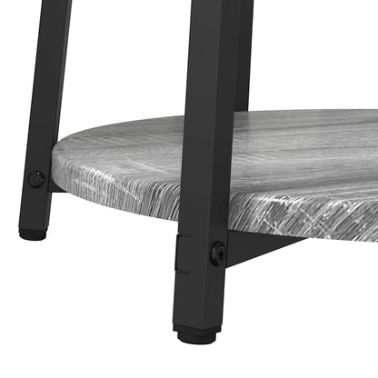 Bijzettafelset met plank 2 pcs Grijs Sonoma en Zwart