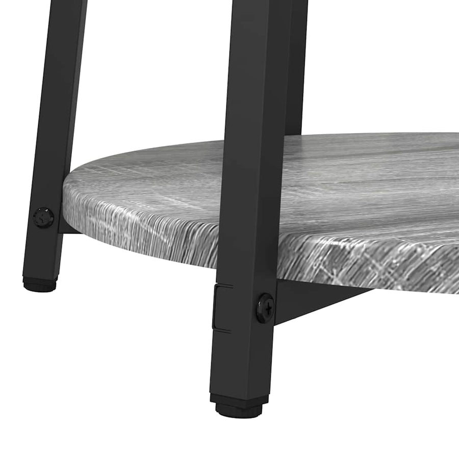 Bijzettafelset met plank 2 pcs Grijs Sonoma en Zwart