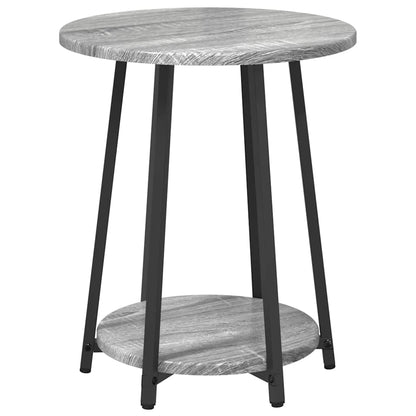 Bijzettafelset met plank 2 pcs Grijs Sonoma en Zwart