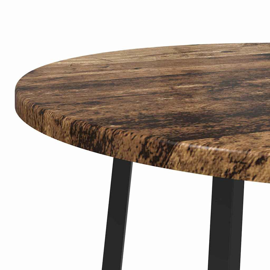 Bijzettafelset met plank 2 pcs Oud Hout en Zwart