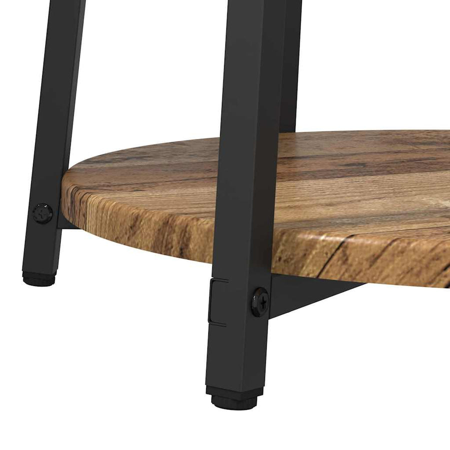 Bijzettafelset met plank 2 pcs Oud Hout en Zwart