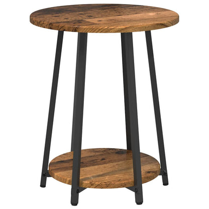 Bijzettafelset met plank 2 pcs Oud Hout en Zwart