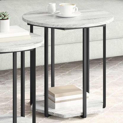 Bijzettafelset met plank 2 pcs Grijs