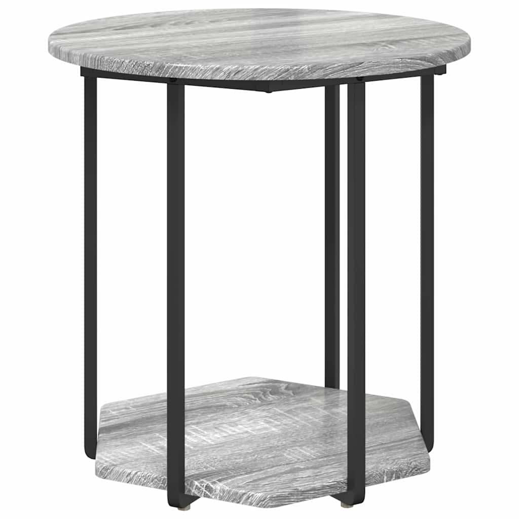 Bijzettafelset met plank 2 pcs Grijs