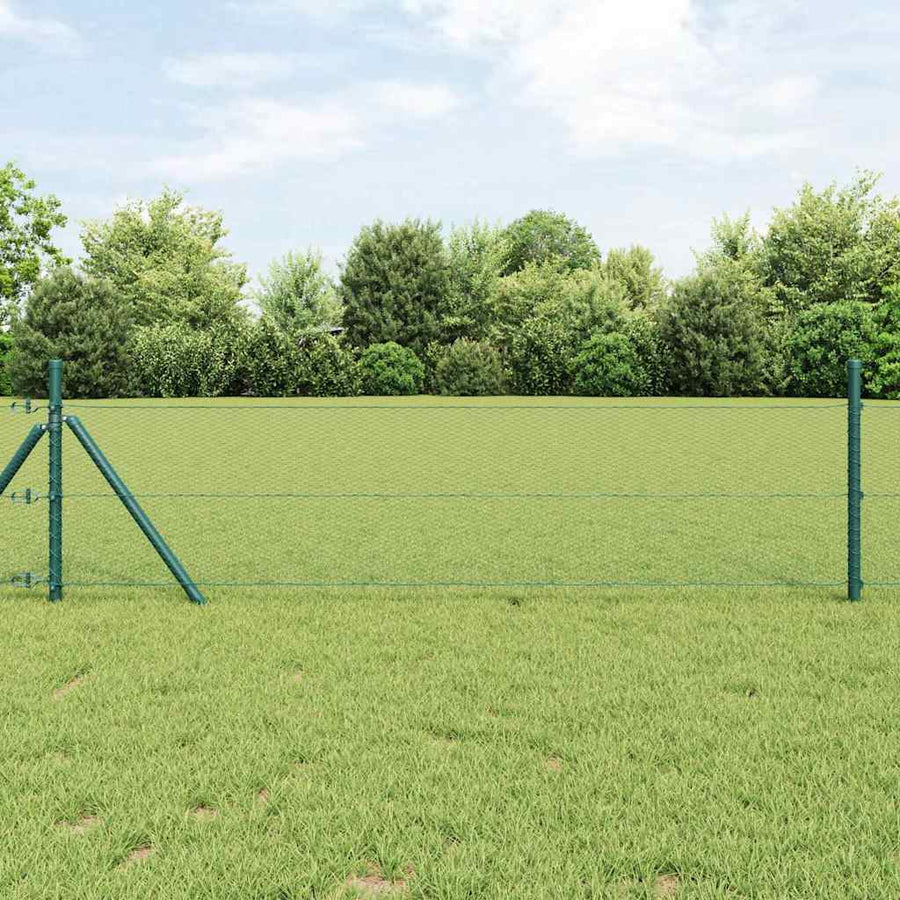 Afrasteringspaal Groen 10 x 0,4 m (13 mm gaas) Staal en PVC
