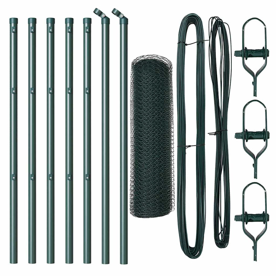 Afrasteringspaal Groen 10 x 0,4 m (13 mm gaas) Staal en PVC