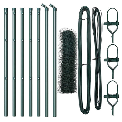 Afrasteringspaal Groen 10 x 0,4 m (36 mm gaas) Staal en PVC