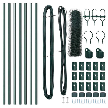 Afrasteringspaal Groen 10 x 0,4 m (50 mm mesh) Staal en PVC
