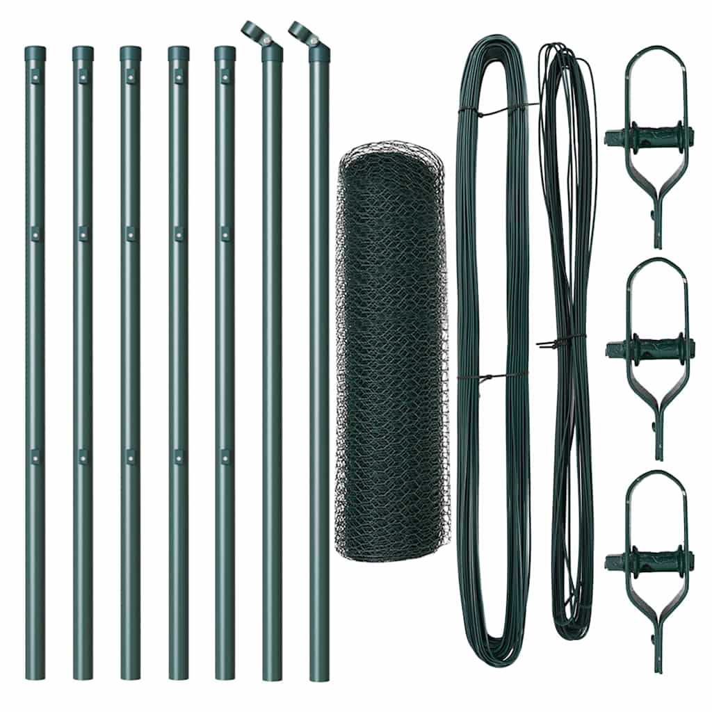 Afrasteringspaal Groen 10 x 0,6 m (13 mm gaas) Staal en PVC