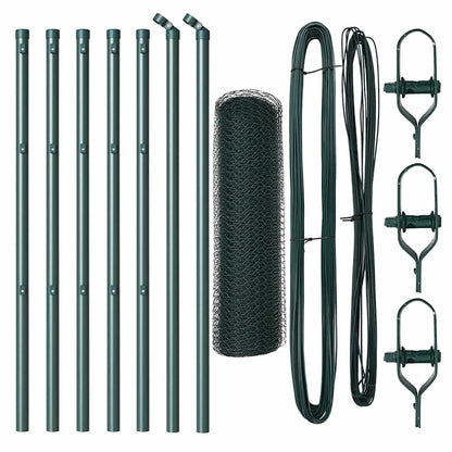 Afrasteringspaal Groen 10 x 0,6 m (13 mm gaas) Staal en PVC