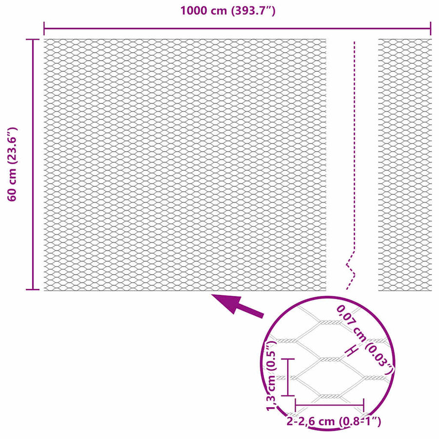 Afrasteringspaal Groen 10 x 0,6 m (13 mm gaas) Staal en PVC