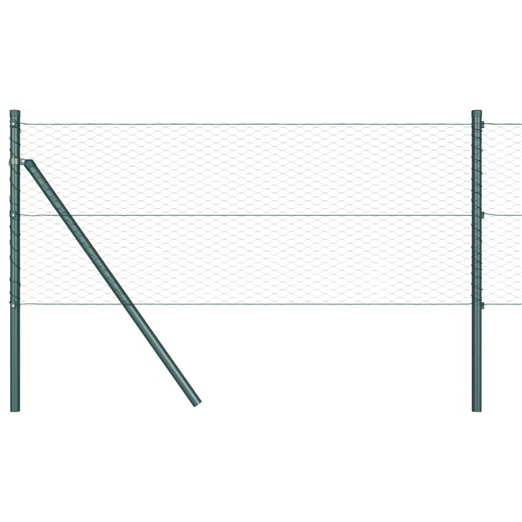 Afrasteringspaal Groen 10 x 0,6 m (25 mm gaas) Staal en PVC
