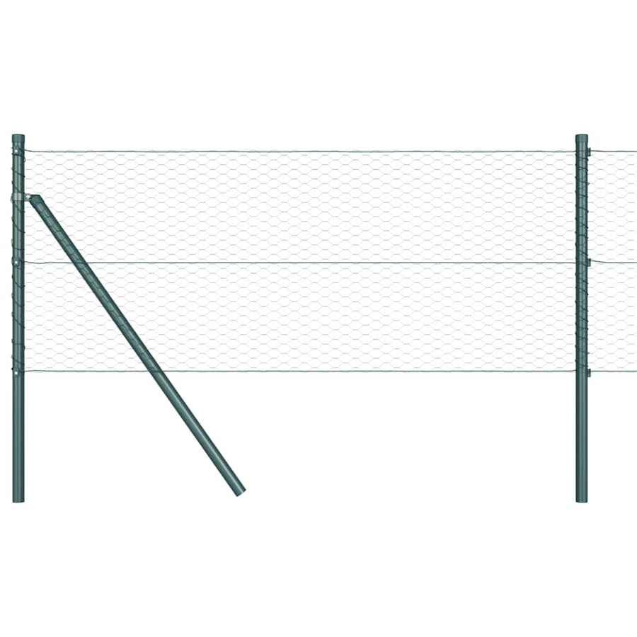 Afrasteringspaal Groen 10 x 0,6 m (25 mm gaas) Staal en PVC