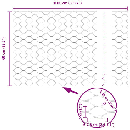 Afrasteringspaal Groen 10 x 0,6 m (50 mm gaas) Staal en PVC