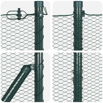Afrasteringspaal Groen 10 x 1 m (13 mm gaas) Staal en PVC