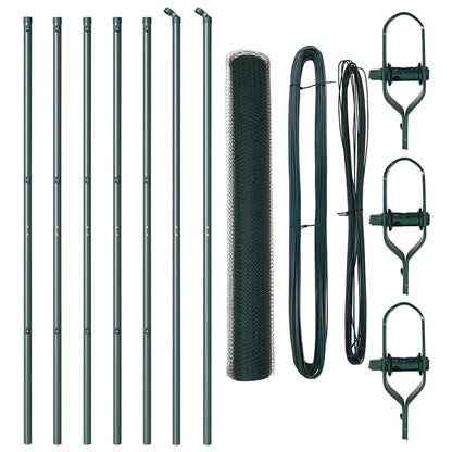 Afrasteringspaal Groen 10 x 1 m (13 mm gaas) Staal en PVC