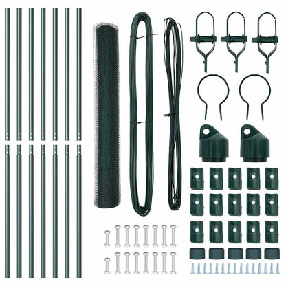Afrasteringspaal Groen 10 x 1 m (13 mm gaas) Staal en PVC