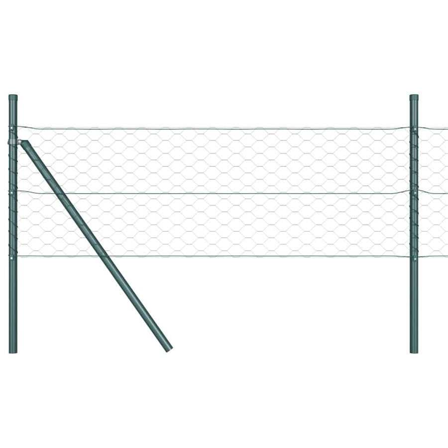 Afrasteringspaal Groen 10 x 1 m (50 mm gaas) Staal en PVC