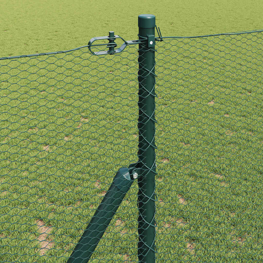 Afrasteringspaal Groen 10 x 1,2 m (13 mm gaas) Staal en PVC